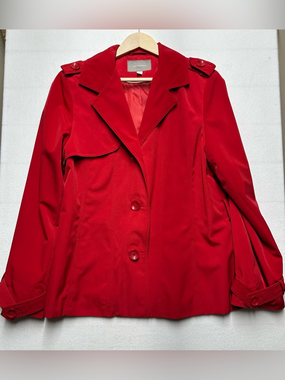 Croft & Barrow Women’s XL Red Mid‑Length Trench Jacket